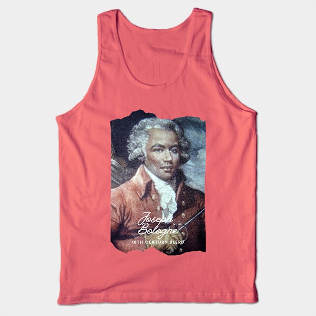 Jospeph Bologne 18th Century Blerd w/logo Back Tank Top by The House of Afros, Capes & Curls